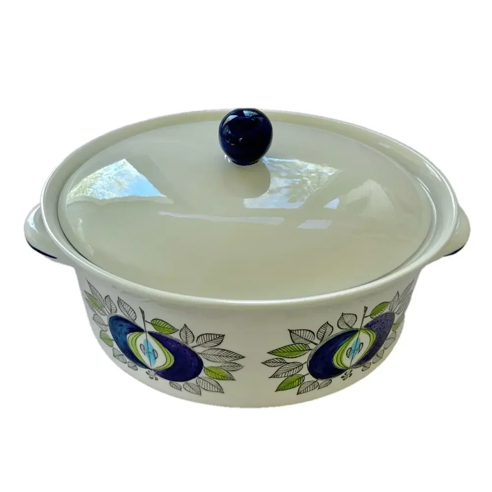 Vintage Rörstrand Eden Tureen Bowl Ovenware W/ Lid Apple Design Sweden